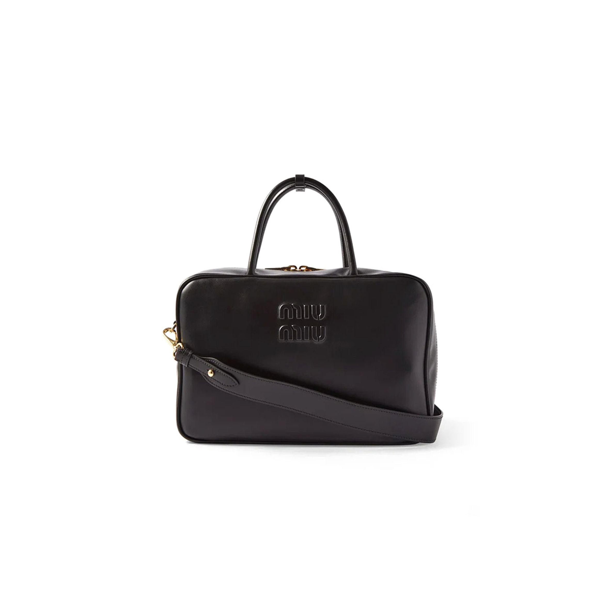MIU MIU EMBOSSED LEATHER SHOULDER BAG 5BB117 (34*21*12cm)
